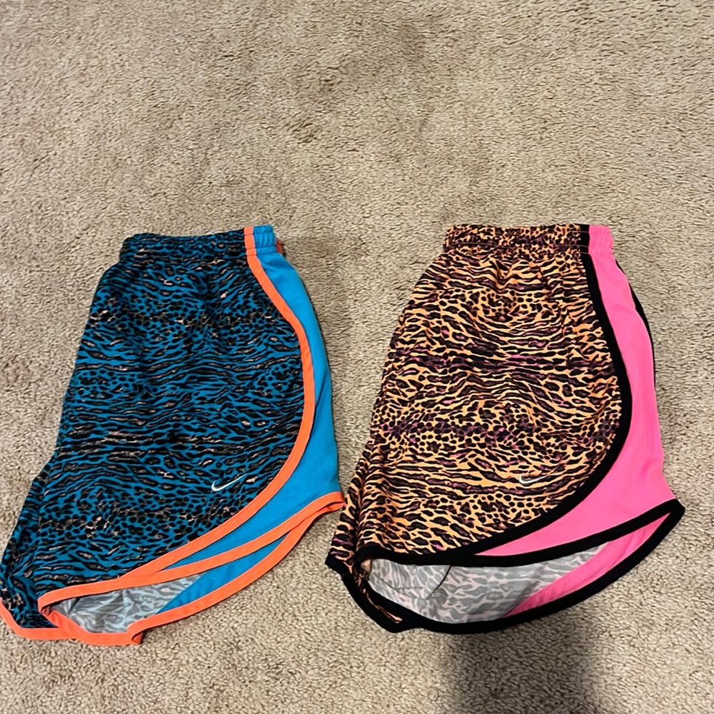 Nike Bundle:Two pair Cheetah Print Nike Shorts-Size Small